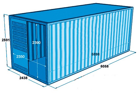 Схема строповки контейнера 20 футов